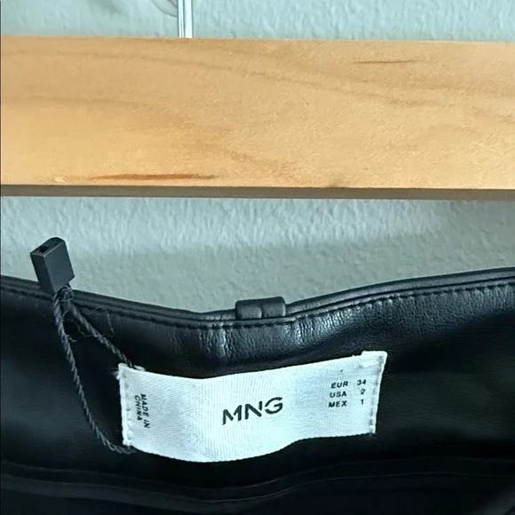 Mango Black Wide Leg Flare Pants with Ankle Slits - Picture 7 of 8